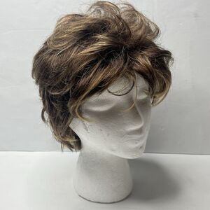 Estetica Designs Classique Collection Short Wavy Brown Golden Highlights Wig